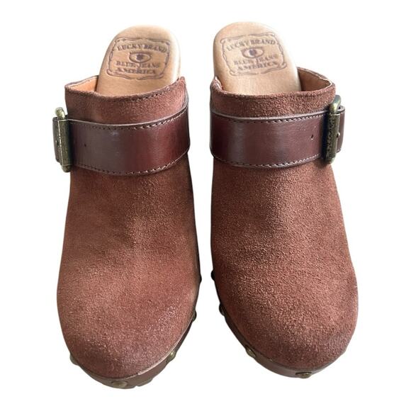 Vintage Lucky Brand high suede clogs 7 - Picture 2 of 7